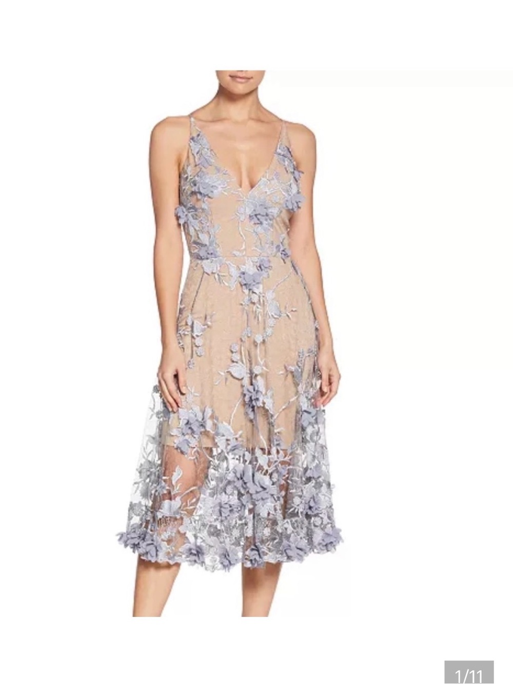 Dress The Population Audrey Floral Applique Lace Mini Dress